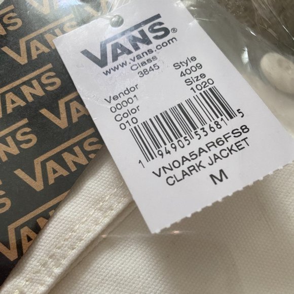 💖MEGA SALE💖Vans Clark Jacket Cotton Marshmallow Woven Logo Women's VN0A5AR6FS8 - Picture 7 of 8